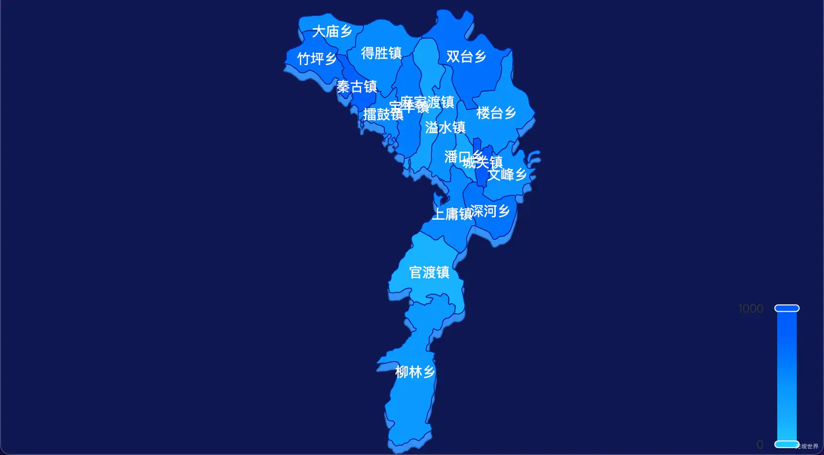 6 echarts 十堰市竹山县geoJson地图 visualMap控制地图颜色